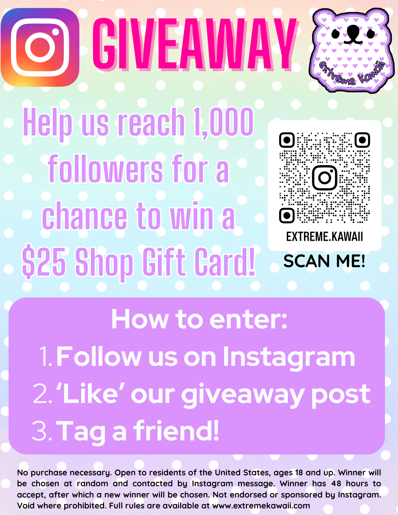 Instagram Follower Giveaway! – Extreme Kawaii