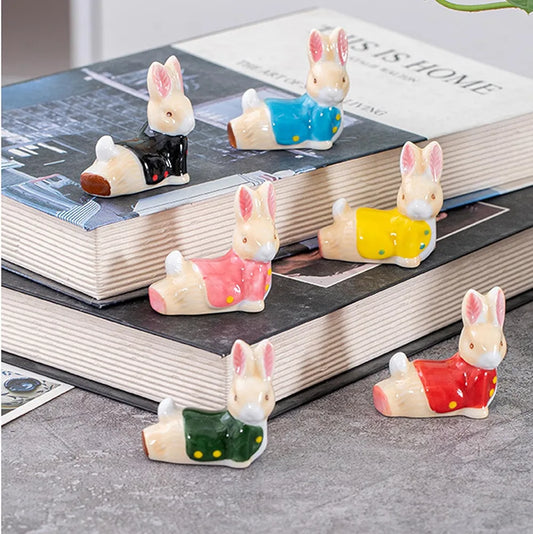 Japanese Import, Ceramic Rabbit Chopstick Rests, Assorted Colors
