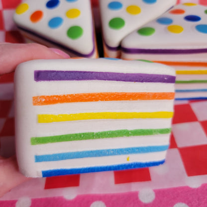 Rainbow Cake Slice Slow Rise Squishies